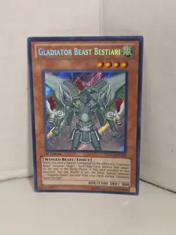 Yugioh Secret Rare 1st Edition Gladiator Beast Bestiari LCGX-EN237 - Image 2