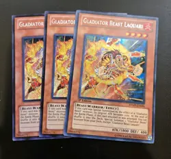 x3 Gladiator Beast - Laquari Secret Unl/1st LCGX-EN238 RYMP-EN096 NM/HP Yugioh - Image 1