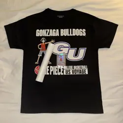 One Piece Monkey.D.Luffy College Basketball Promo Card + Gonzaga Poster + Shirt - Image 1
