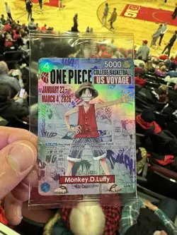 One Piece Monkey.D.Luffy College Basketball Promo Card + Gonzaga Poster + Shirt - Image 2