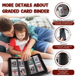 Graded Card Binder 4-Pocket, PSA Card Binder Slab Binders Holds 40 PSA Slabs - Image 3