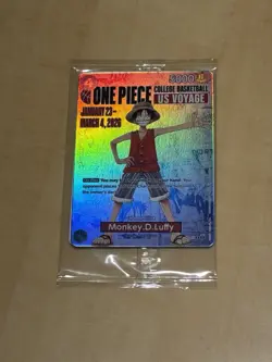 One Piece Monkey D. Luffy College Basketball US Voyage Promo Card Sealed Houston - Image 1