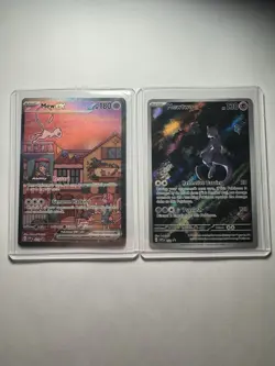 Pokemon TCG SVP 052 Mewtwo & 053 Mew EX (151 UPC 2-Card Promo Set) NM - Image 1