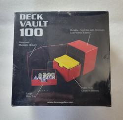 BCW BLACK Leatherette Deck Box Vault LX Hold 100 Sleeved Topload Gaming CCG Card - Image 1