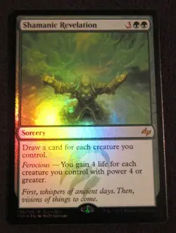 MTG FOIL SHAMANIC REVELATION Green Sorcery FATE REFORGED PROMO - Image 1