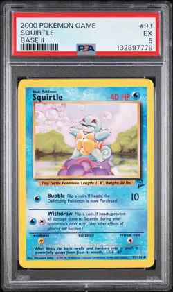 2000 POKEMON BASE SET 2 #93 SQUIRTLE PSA 5 - Image 1