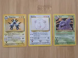 Pokemon Holo Base Set Chansey 3/102 & Magneton 9/102 + Fossil Muk 13/62 WOTC - Image 1