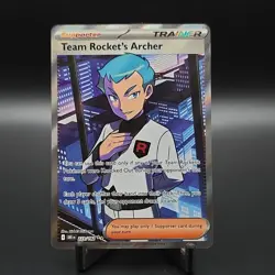 Pokemon TCG Team Rockets Archer Ultra Rare Full Art 223/182 English Near Mint - Image 1
