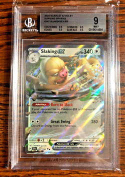 Slaking EX Double Rare #147 - BGS MINT 9 - 2024 SV Surging Sparks - Pokemon TCG - Image 1