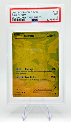 2013 Pokemon B&W Legendary Treasures Zekrom #115 | Gold FULL ART | PSA 7 - NM - Image 1