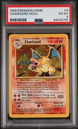 1999 POKEMON GAME #4 CHARIZARD-HOLO PSA 4 - Image 1