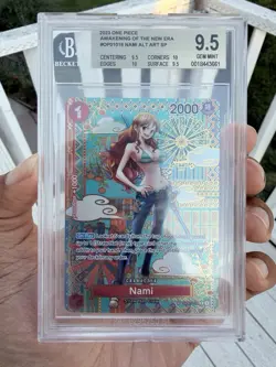 BGS 9.5 GEM MINT Nami Alt Art SP OP01-016 OP05 Awakening of the New Era - Image 1