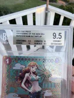 BGS 9.5 GEM MINT Nami Alt Art SP OP01-016 OP05 Awakening of the New Era - Image 2