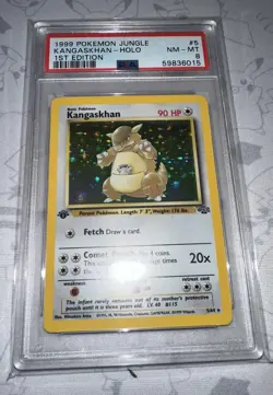 1st Edition Pokemon Kangaskhan Jungle Holo Rare #5 PSA 8 - Image 1