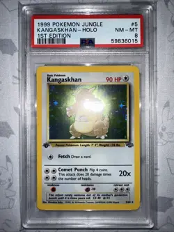 1st Edition Pokemon Kangaskhan Jungle Holo Rare #5 PSA 8 - Image 2