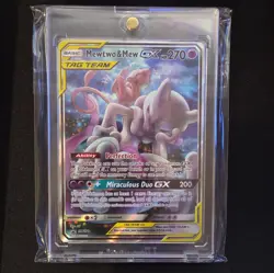 Mewtwo & Mew GX SM191 Sun & Moon Full Art Black Star Promo Holo Pokemon Card NM - Image 1
