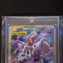Mewtwo & Mew GX SM191 Sun & Moon Full Art Black Star Promo Holo Pokemon Card NM - Image 3