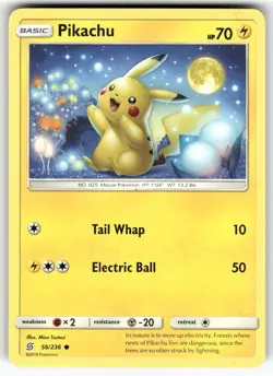 Pikachu (56) SM - Unified Minds Common Pokemon Near Mint or Better - Image 1