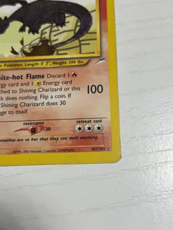 2002 Shining Charizard Neo Destiny Holo Pokemon Card 107/105 #107 ENG - Image 3