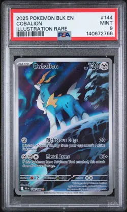 COBALION #144 ILLUSTRATION RARE 2025 POKEMON BLK EN BLACK BOLT PSA 9 MINT - Image 1