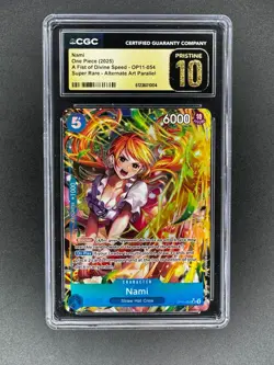 2025 One Piece Fist Of Divine Speed Nami SR Alt Art #OP11-054 CGC 10 PRISTINE - Image 1