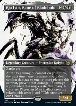 x1 Ria Ivor, Bane of Bladehold (323) - Foil - Borderless R MTG Phyrexia: All Wil - Image 1