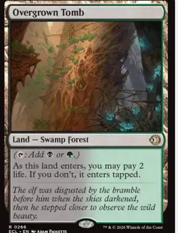 Magic: The Gathering Overgrown Tomb Rare Land ECL 0266 Black Green English - Image 1