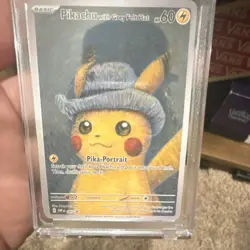 Pokemon Pikachu with Grey Felt Hat SVP 085 SV Black Star Promos Pika-Portrait - Image 1