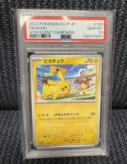 PSA 10 GEM Pikachu 120/SV-P Promo 2023 Gym Event Japan Exclusive JP Pokemon Card - Image 1
