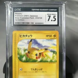 CGC 7.5 Pikachu Japanese Expedition 016/128 Pokemon Card - Image 2