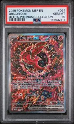 2025 POKEMON MEP EN-ME BLACK STAR PROMO #024 ORICORIO ex PSA 10 (Q111 - Image 1