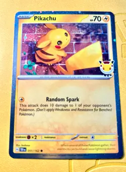 Pikachu 2026 Pokemon Day Stamp - 051/162 - Temporal Forces - Promo Cosmos Holo - Image 1
