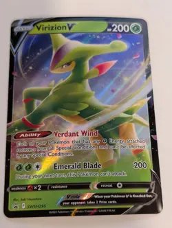 Virizion V SWSH295 Black Star Promo - Pokemon Holo Foil Nice! - Image 1