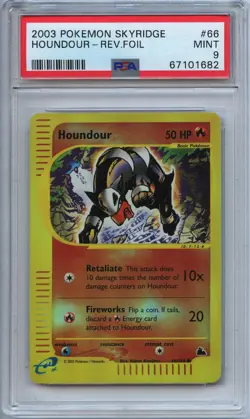 Pokemon PSA 9 Mint Houndour Reverse Holo 66/144 Skyridge - Image 1