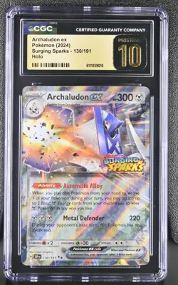 CGC PRISTINE 10 Archaludon ex 130/191 Surging Sparks STAMPED PROMO Pokemon psa - Image 1