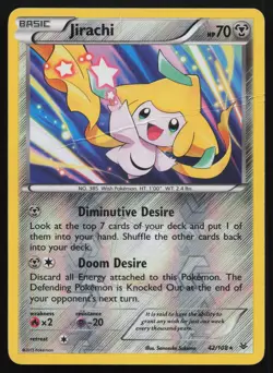 Pokemon Reverse Holo Jirachi 42/108 XY - Roaring Skies (LP - HP) - Image 1