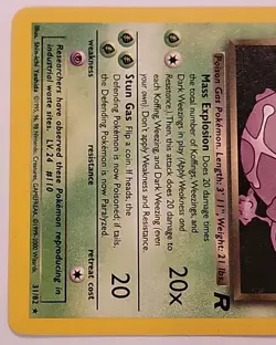 Pokemon TCG Dark Weezing 31/82 Team Rocket Regular - Image 4