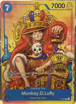 One Piece TCG - Monkey.D.Luffy P-043 (2nd Anniversary Stamped Promo) King NM/M - Image 1