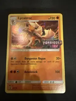 Pokemon Promo Cards Lycanroc - SM118 (Staff Promo) - SM Black Star Pr - Image 1