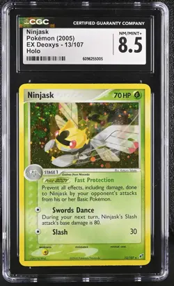 CGC 8.5 Ninjask 2005 EX Deoxys 13/107 Holo Pokemon Card - Image 1