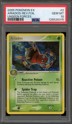 Pokemon Ariados EX Unseen Forces Reverse Holo Rare #2 PSA 10 Gem Mint - Image 1