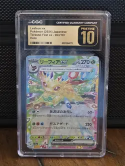 2024 Pokemon Japanese SV8a Terastal Festival Leafeon EX CGC Pristine 10 003/187 - Image 1
