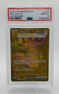 Pokemon Pikachu ex Sv: Prismatic Evolutions 179/131 Hyper Rare Holo PSA 10 2025 - Image 1