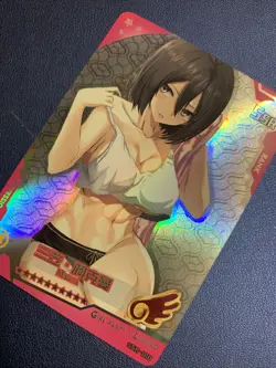Mikasa Attack On Titan Foil Swimsuit Goddess Waifu Card Girl Holo Doujin Anime - Image 3