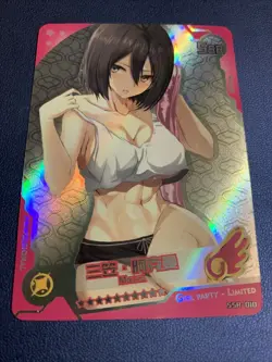 Mikasa Attack On Titan Foil Swimsuit Goddess Waifu Card Girl Holo Doujin Anime - Image 5