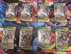 Pokemon Factory Sealed Evolving Skies Booster 8 Pack Lot! great pack conditions! - Image 1