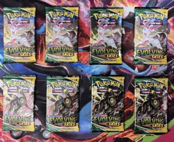 Pokemon Factory Sealed Evolving Skies Booster 8 Pack Lot! great pack conditions! - Image 2