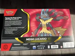 Pokemon Mega Lucario Ex Figure Collection Factory Sealed Box 5 Booster Packs - Image 2