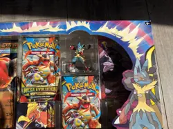 Pokemon Mega Lucario Ex Figure Collection Factory Sealed Box 5 Booster Packs - Image 3