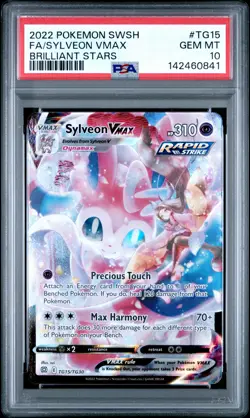 2022 POKEMON SWORD & SHIELD BRILLIANT STARS #TG15 FULL ART/SYLVEON VMAX PSA 10 - Image 1